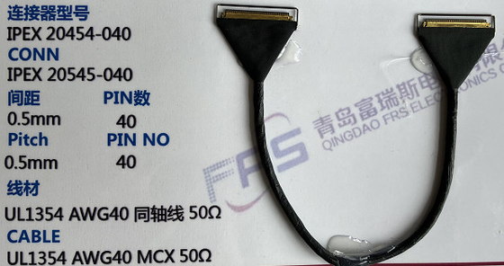 330mm Awg40 LVDS Connector 40 Pin 0.5mm تركيبات الكابلات الكهربائية