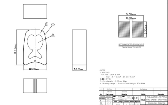 30mm Ring SMD Gasket المموج المسطح O لإنتاج الكهرباء